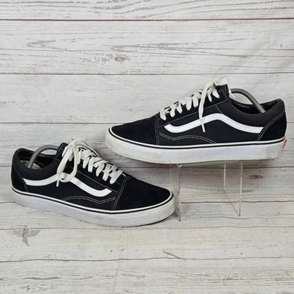 Vans Old Skool Men's 12 Black White Skateboarding Casual Sneakers